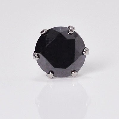 プラチナ・ブラックダイヤモンド0.3ct シングルピアス 片耳用