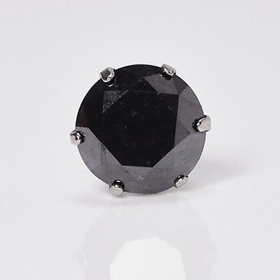 プラチナ・ブラックダイヤモンド0.6ct シングルピアス 片耳用