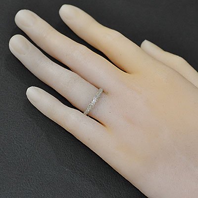 プラチナ・ダイヤモンド0.4ct（SIクラス・鑑別書カード付） 一粒＆パヴェリング #11.5号現品