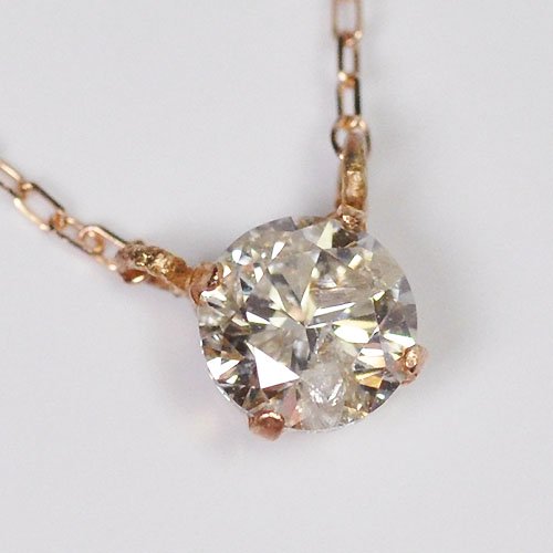 K10PG・ダイヤモンド0.3ct ソリティアネックレス