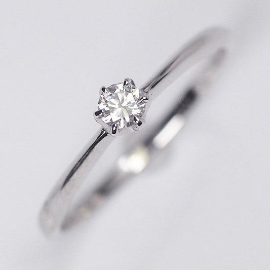 プラチナ ダイヤモンド0.1ct（Hカラー・SIクラス・GOOD・鑑定書カード付）エンゲージリング 婚約指輪 プロポーズリング