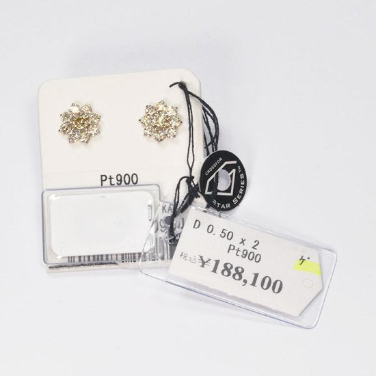 X字型プラチナダイアピアス みちこX字型プラチナダイアピアス みちこX字