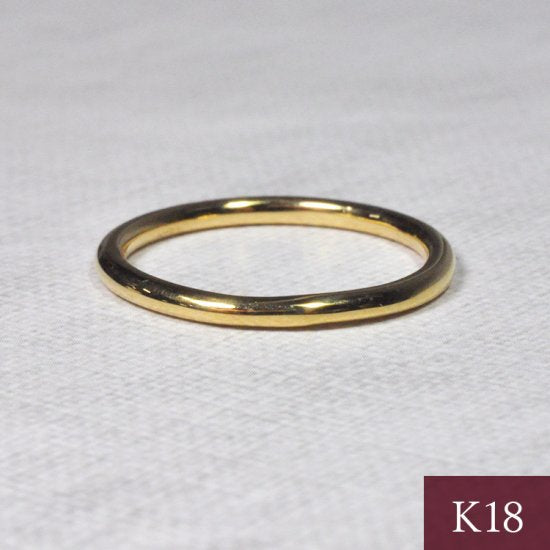 K18 18金イエローゴールド ミディアムリング（指輪） 2mm