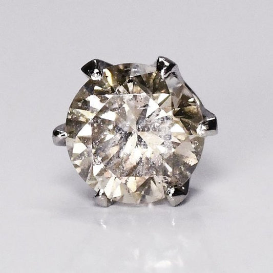 プラチナ・ダイヤモンド0.604ct（K・SI2・G・鑑定書カード付） シングルピアス 片耳用