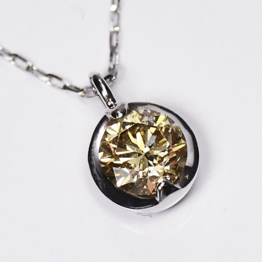 プラチナ・ダイヤモンド0.3ct ベゼルペンダント（ネックレス）