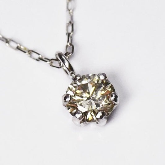 プラチナ・ダイヤモンド0.1ct 一粒ネックレス