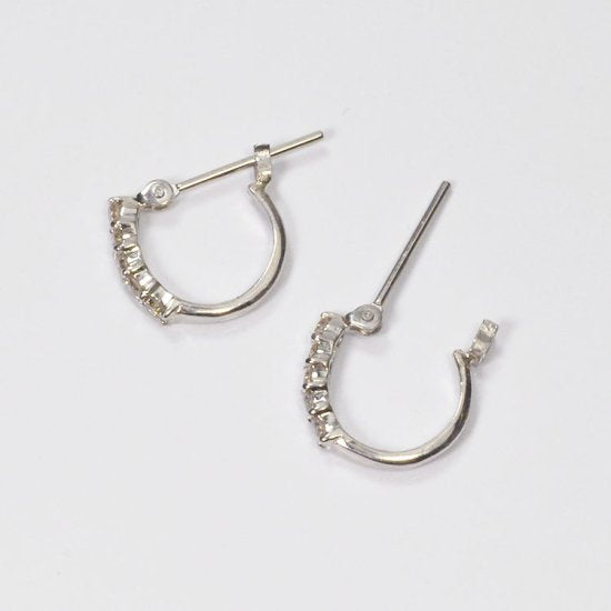 プラチナ・ダイヤモンド0.2ct SIクラス エタニティピアス フープピアス クロッシングピアス