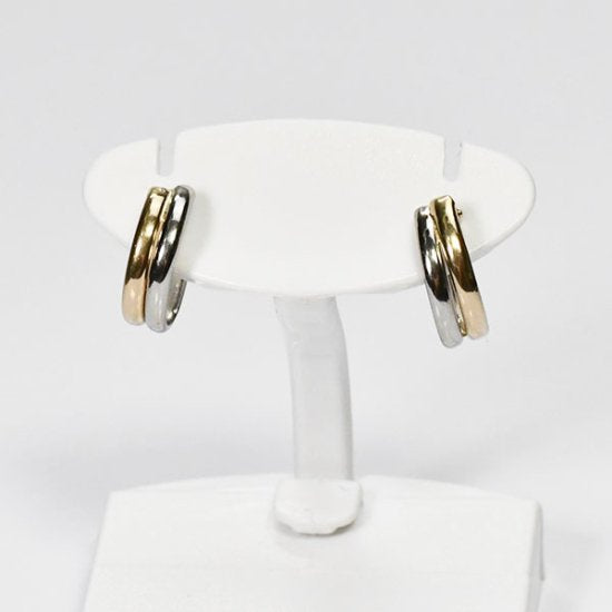 Pt900 K10 2連フープピアス バイニティ クロッシングピアス