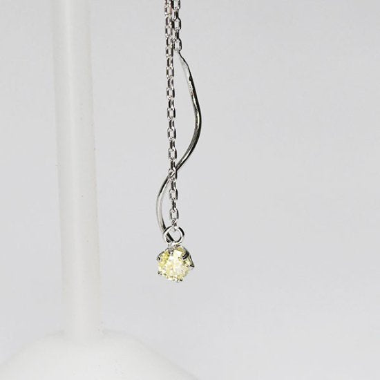 K10WG・ダイヤモンド0.2ct スパイラルアメリカンピアス – キュート