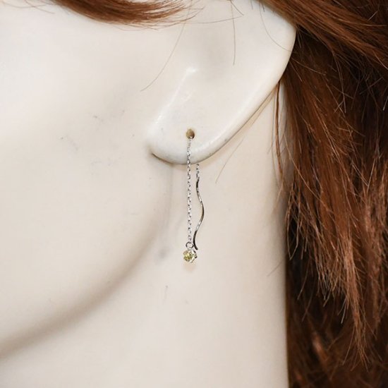 K10WG・ダイヤモンド0.2ct スパイラルアメリカンピアス – キュート